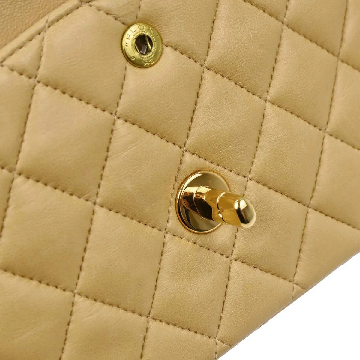Chanel Beige Lambskin Medium Classic Double Flap Bag - Image 17