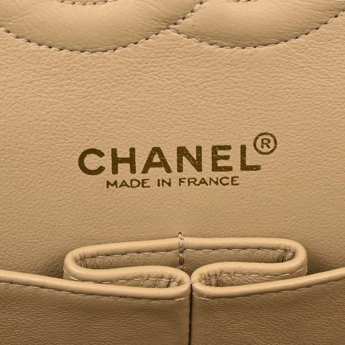 Chanel Beige Lambskin Medium Classic Double Flap Bag - Image 20