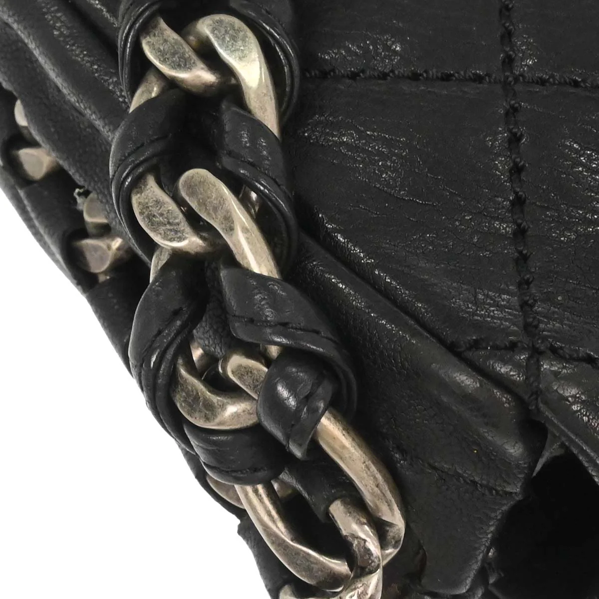 Chanel Black Calfskin Chain Handbag - Image 11