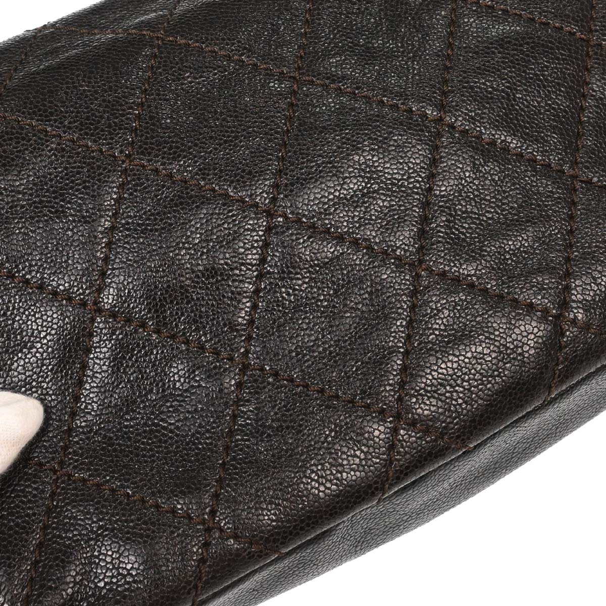 Chanel Brown Caviar Skin Handbag - Image 11