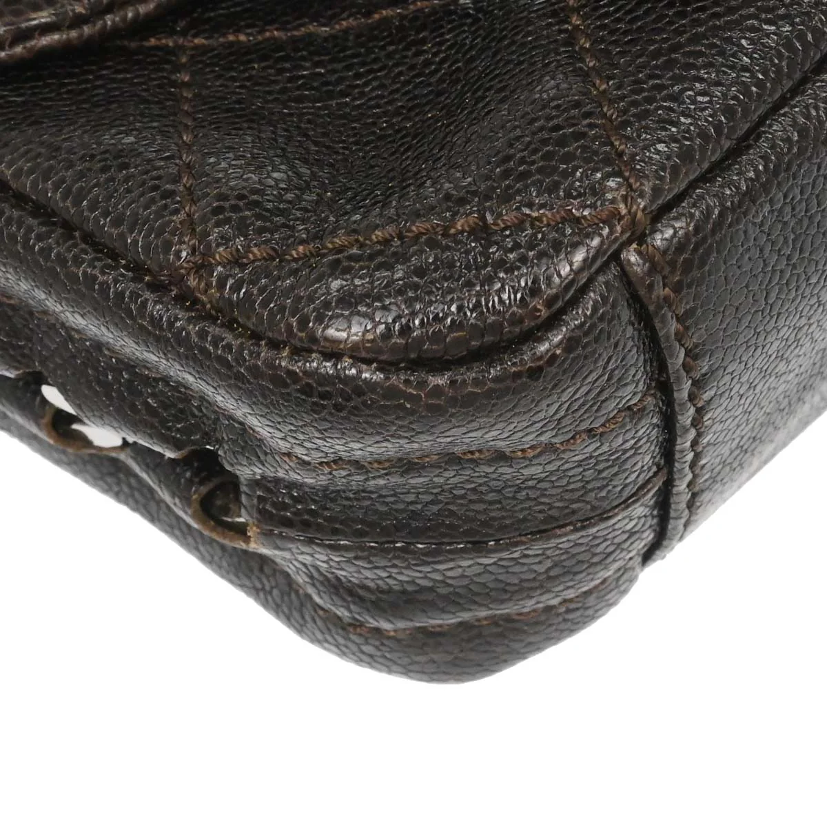 Chanel Brown Caviar Skin Handbag - Image 4