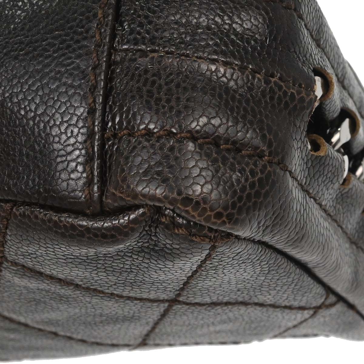 Chanel Brown Caviar Skin Handbag - Image 7
