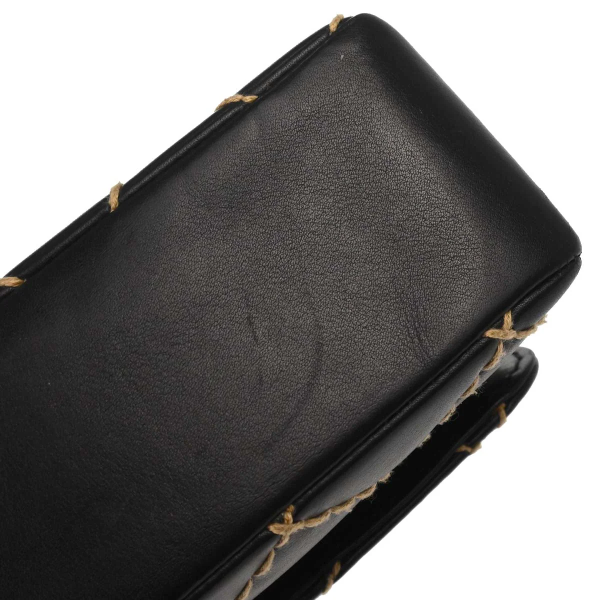 Chanel Black Calfskin Wild Stitch Straight Flap Shoulder Bag - Image 4