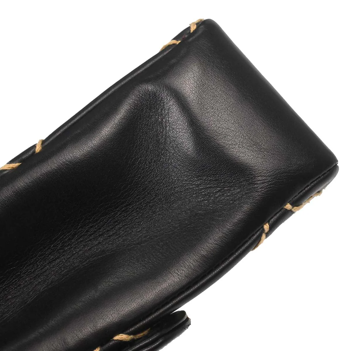 Chanel Black Calfskin Wild Stitch Straight Flap Shoulder Bag - Image 9
