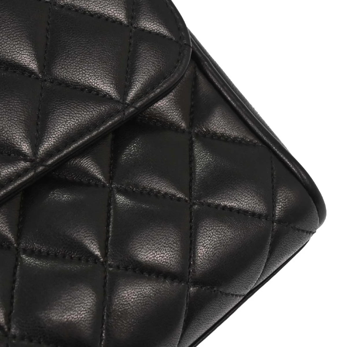 Chanel Black Lambskin Straight Flap Handbag - Image 10