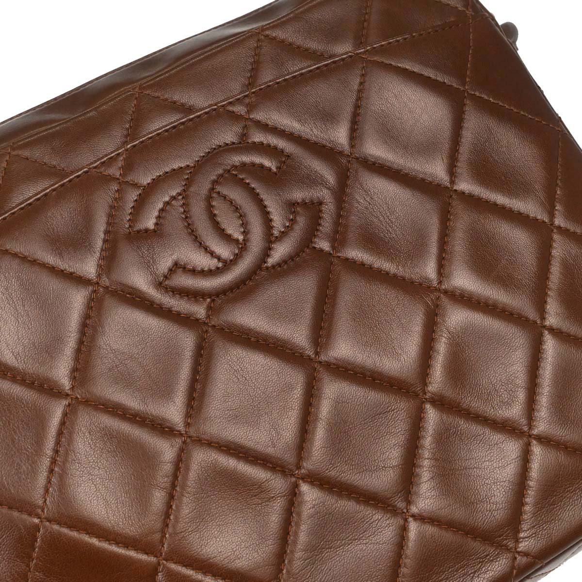 Chanel Brown Lambskin Shoulder Bag - Image 11