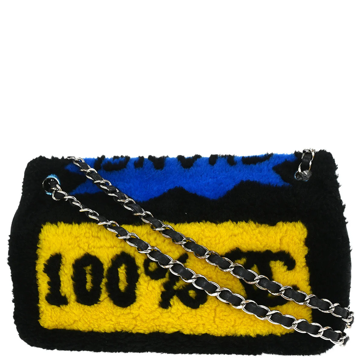 Chanel Black Shearling Supermarket Comic Flap Bag - Image 2