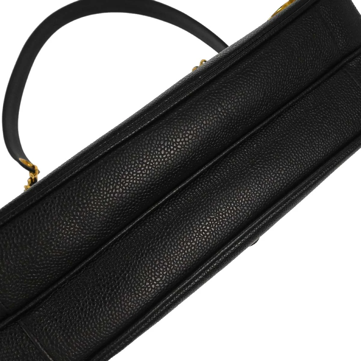 Chanel 1994-1996 Black Caviar Skin Triple CC Shoulder Tote Bag - Image 5