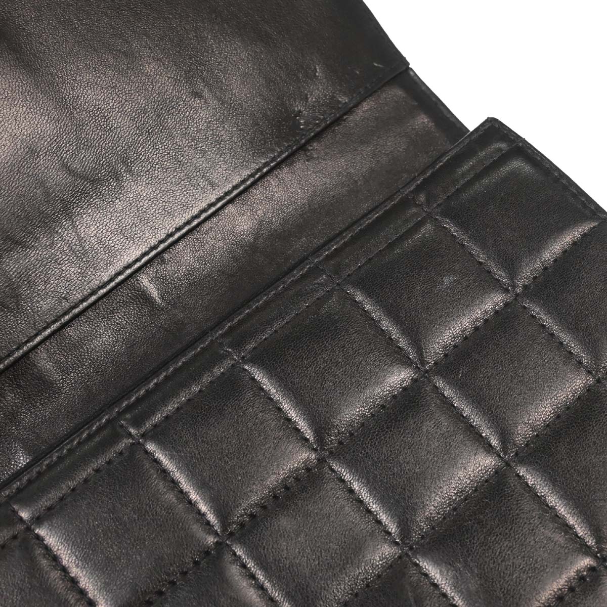 Chanel Black Lambskin Choco Bar Trifold Shoulder Bag - Image 13
