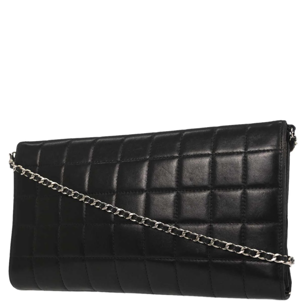 Chanel Black Lambskin Choco Bar Trifold Shoulder Bag - Image 2
