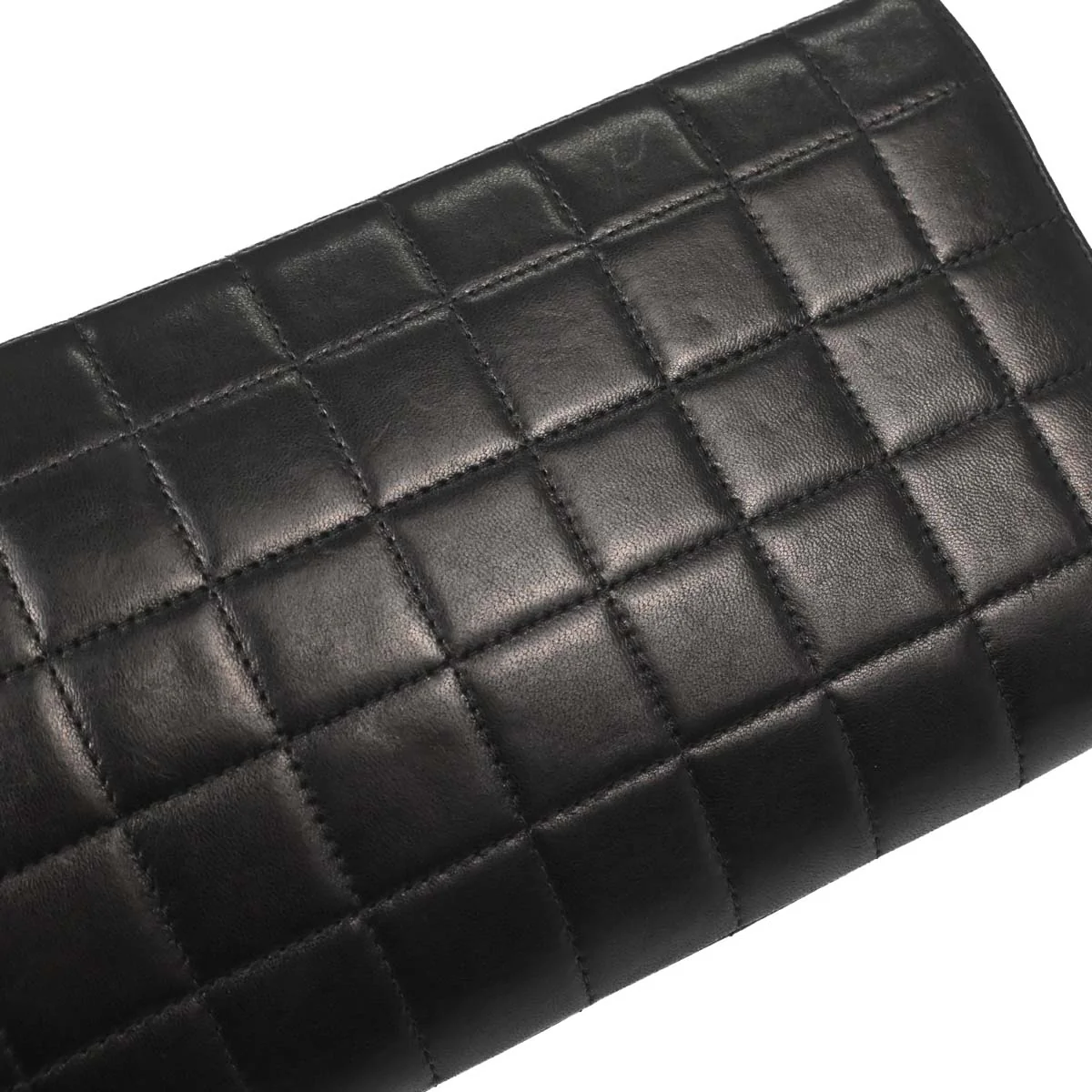Chanel Black Lambskin Choco Bar Trifold Shoulder Bag - Image 6