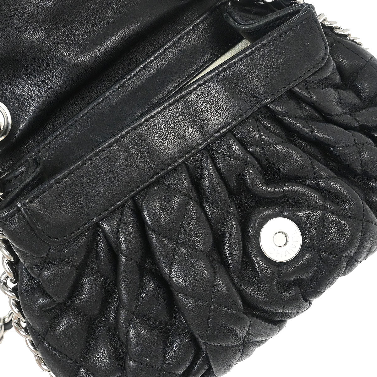 Chanel Black Calfskin Chain Around Shoulder Bag - Image 14
