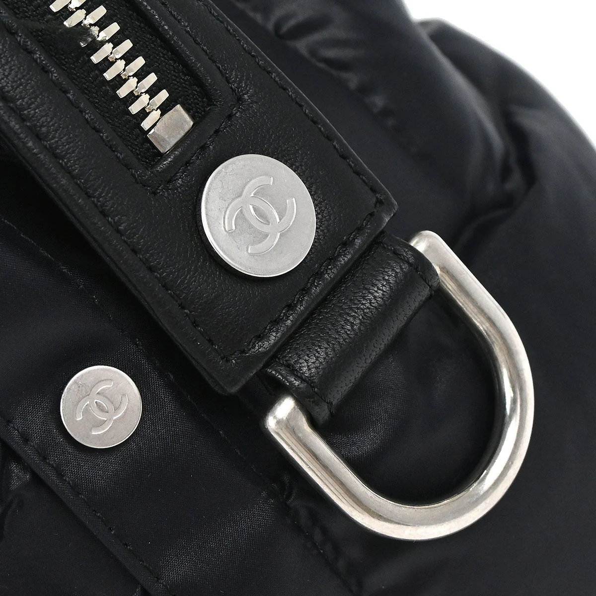 Chanel Black Nylon Coco Neige Doudoune 2way Shoulder Tote Bag - Image 11