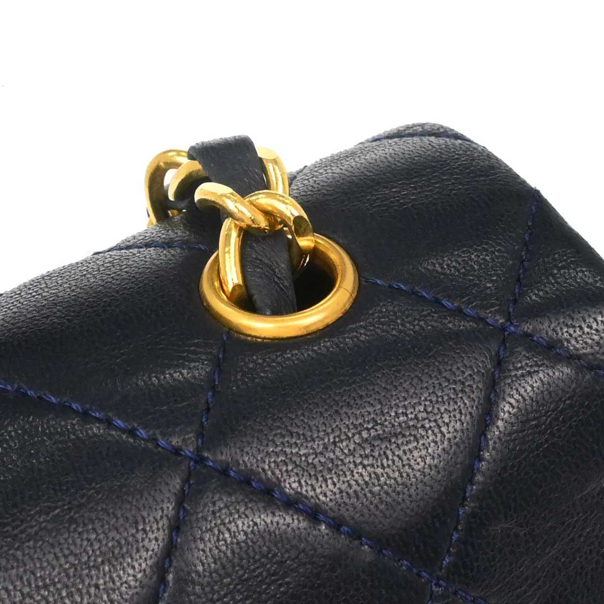 Chanel Navy Lambskin Turnlock Mini Full Flap Shoulder Bag - Image 10