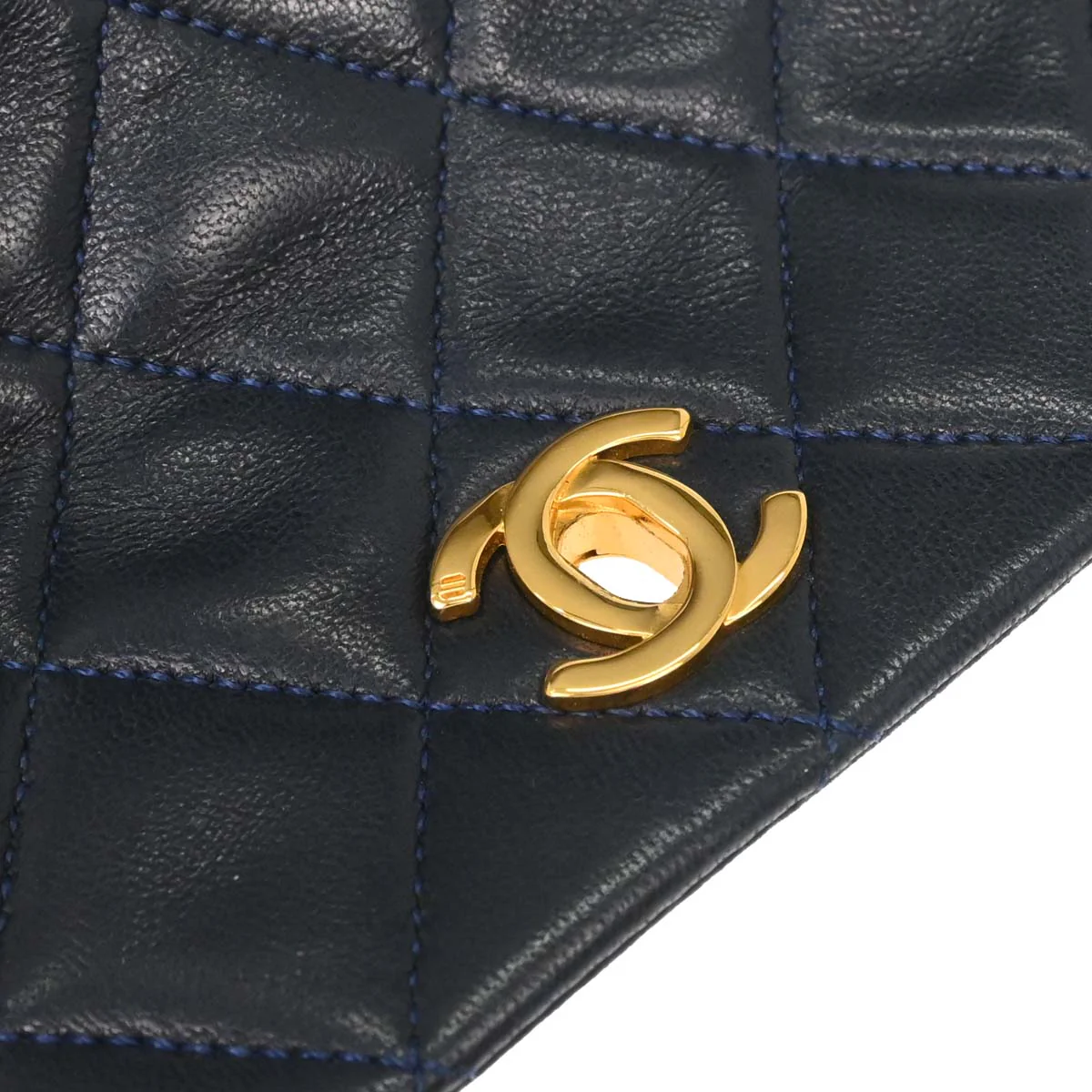 Chanel Navy Lambskin Turnlock Mini Full Flap Shoulder Bag - Image 12