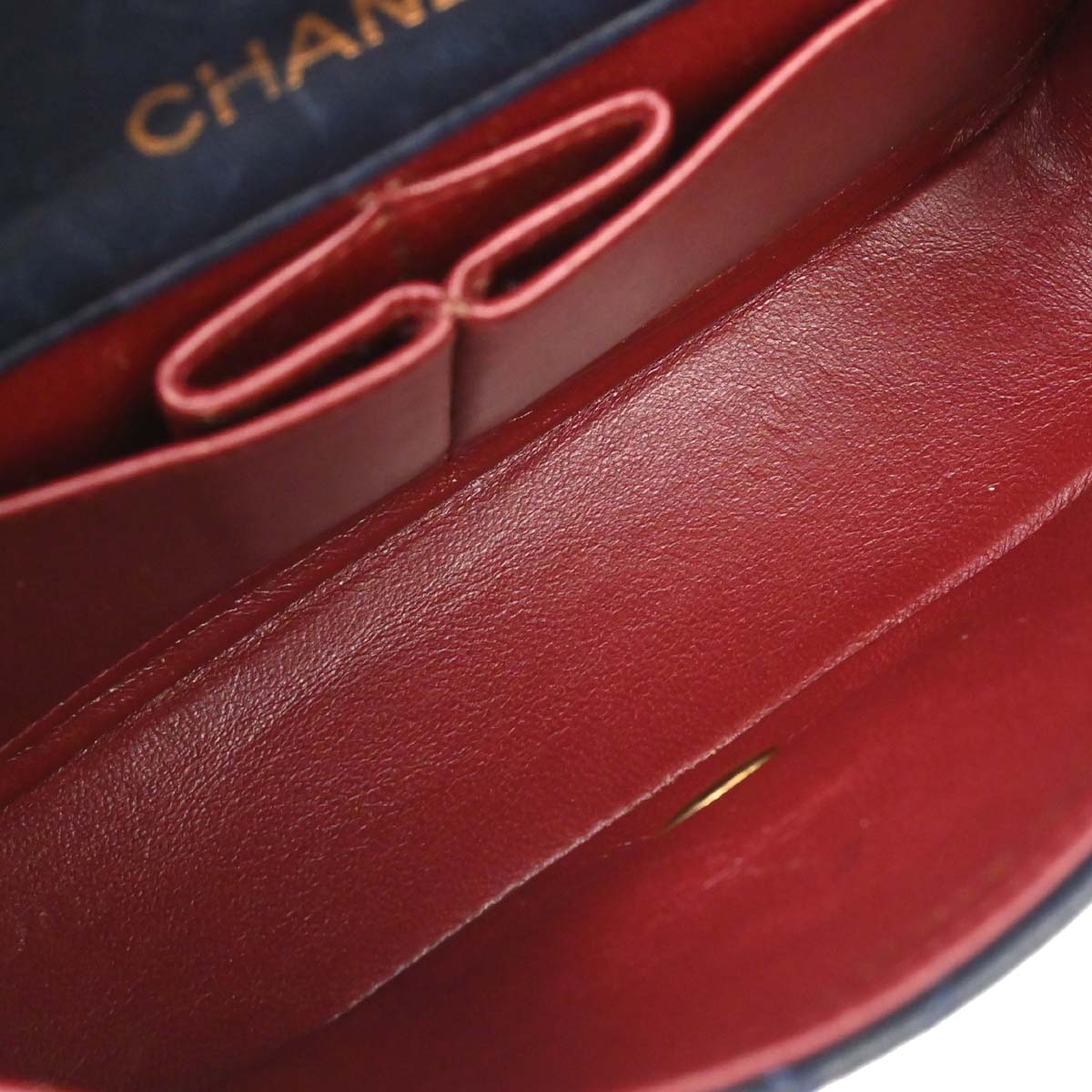 Chanel Navy Lambskin Turnlock Mini Full Flap Shoulder Bag - Image 14