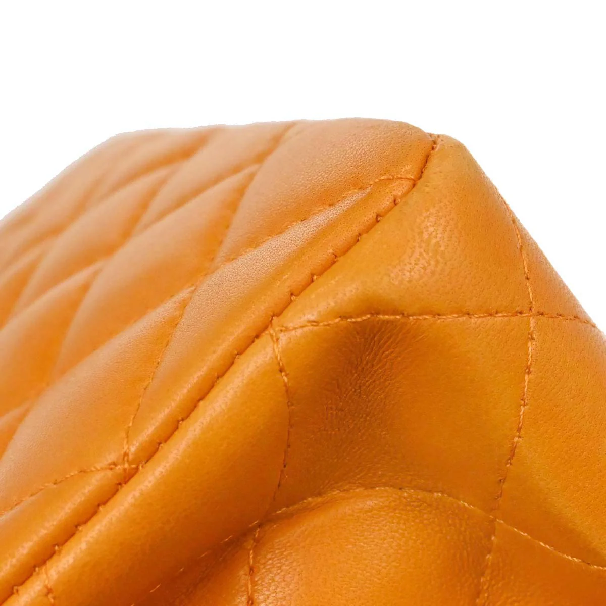 Chanel Orange Lambskin Double Sided Handbag - Image 11