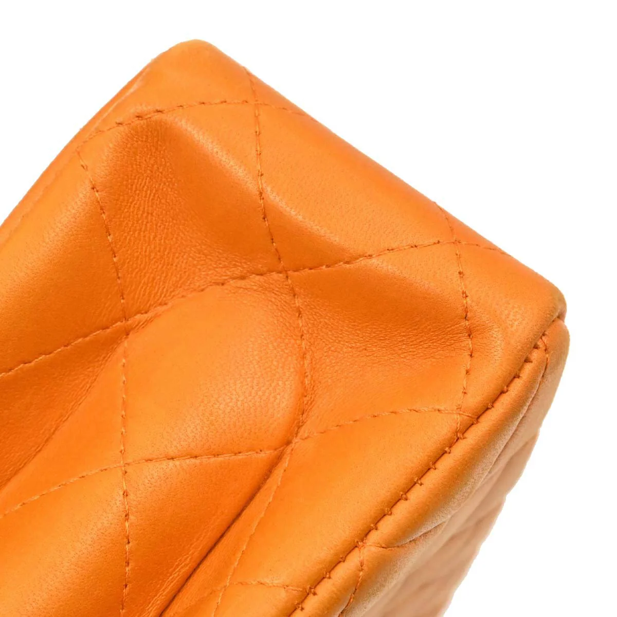 Chanel Orange Lambskin Double Sided Handbag - Image 12