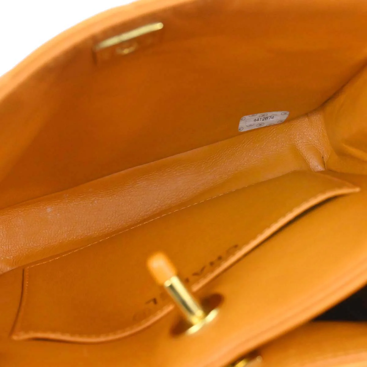 Chanel Orange Lambskin Double Sided Handbag - Image 18