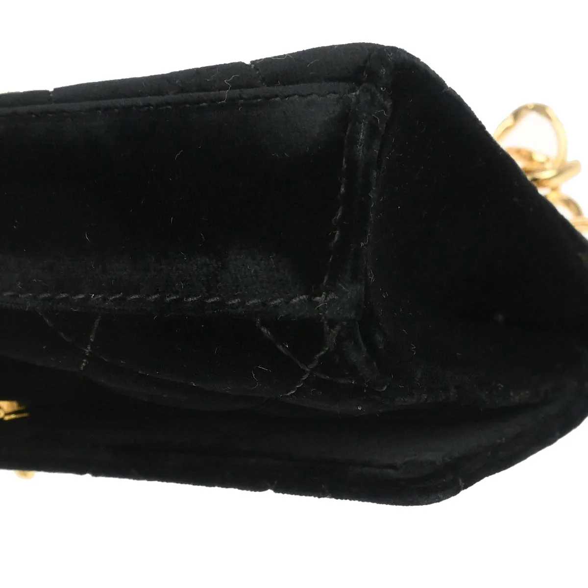 Chanel Black Velvet Chain Handbag - Image 6
