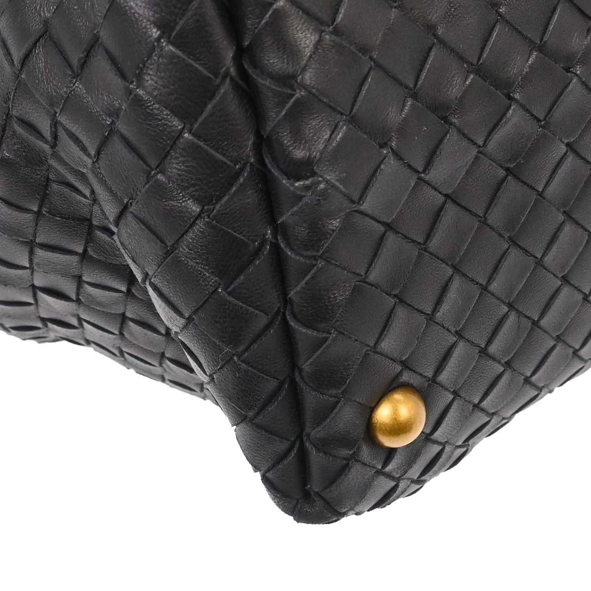 Bottega Veneta Black Lambskin Intrecciato Handbag - Image 10