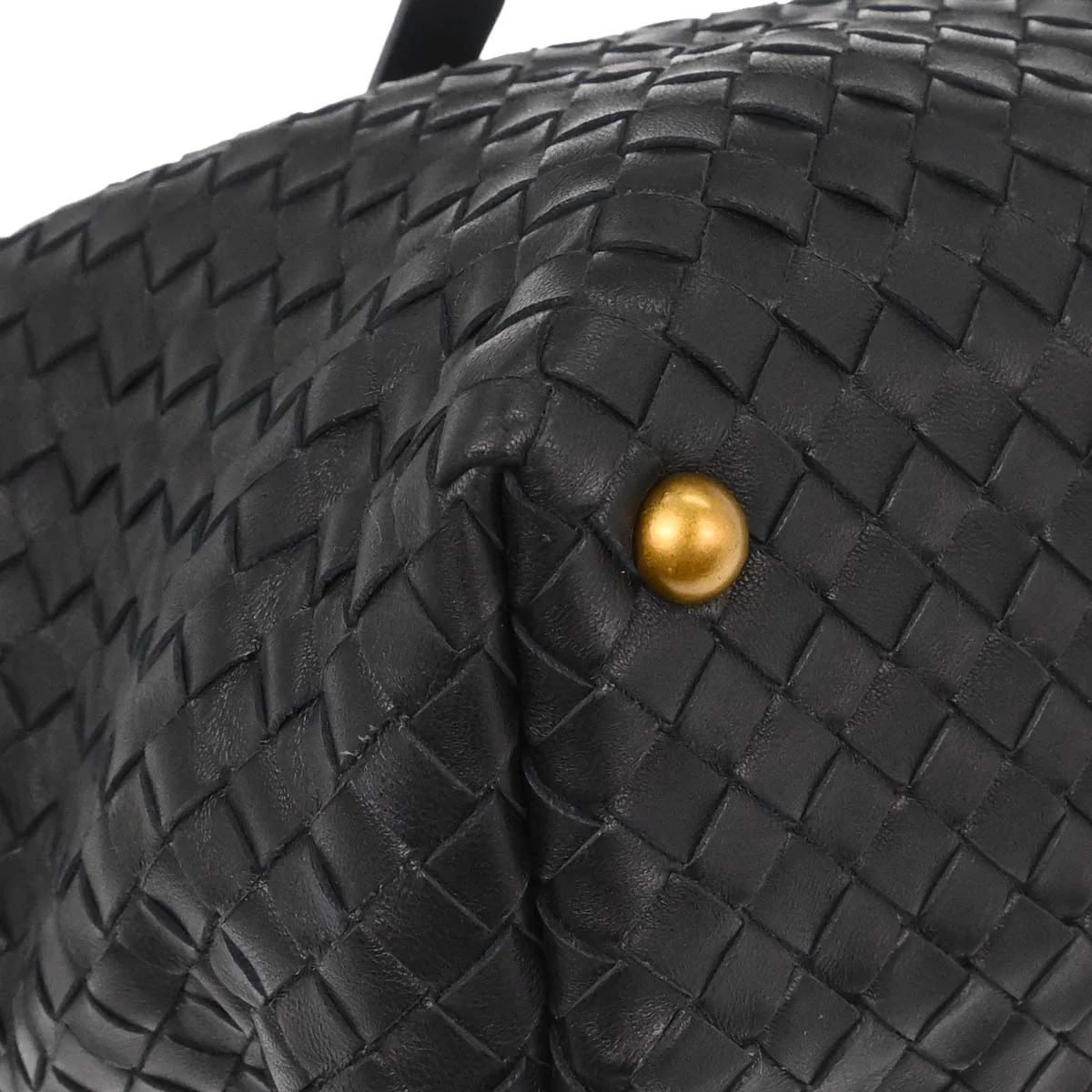 Bottega Veneta Black Lambskin Intrecciato Handbag - Image 9