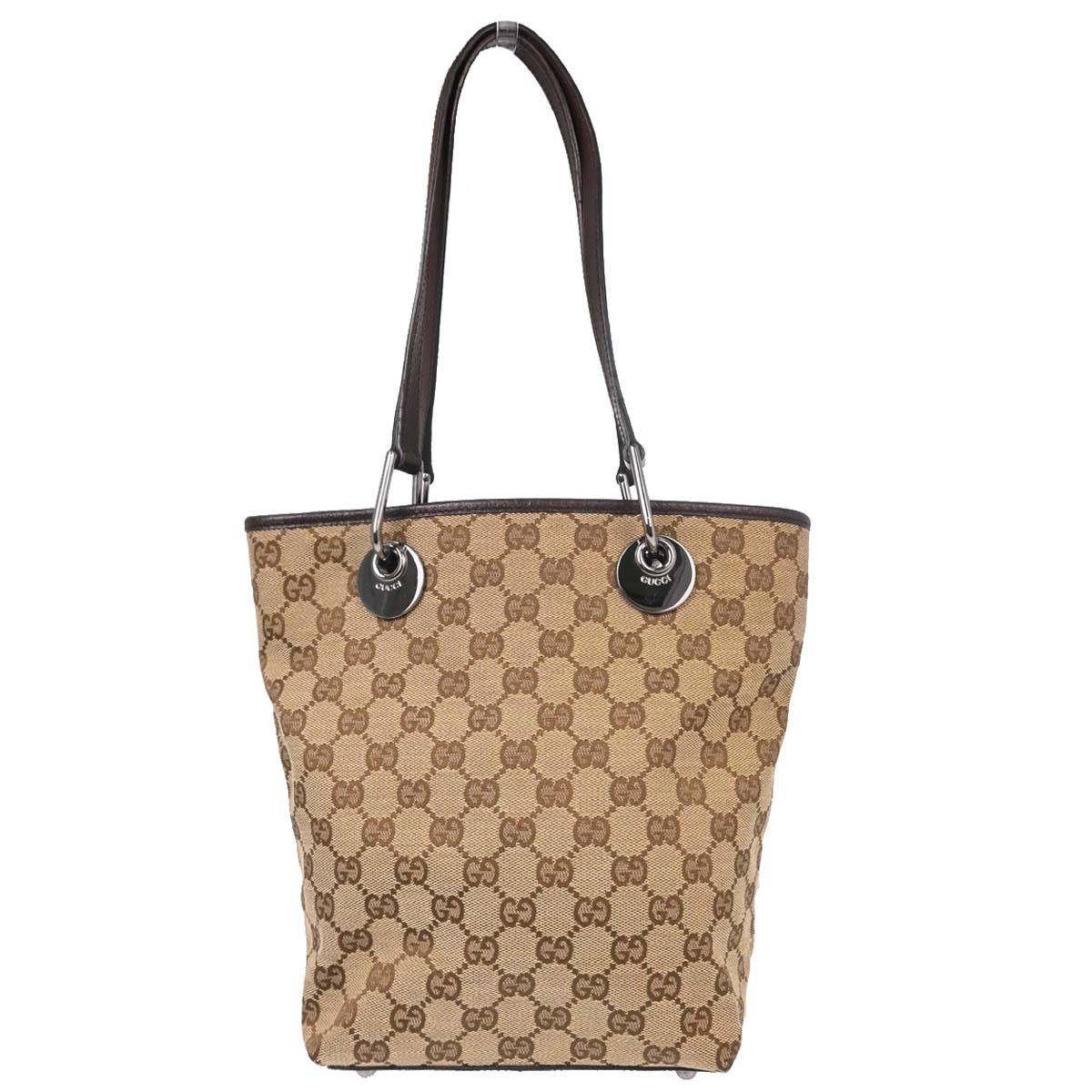 Gucci Beige Canvas GG Tote Handbag