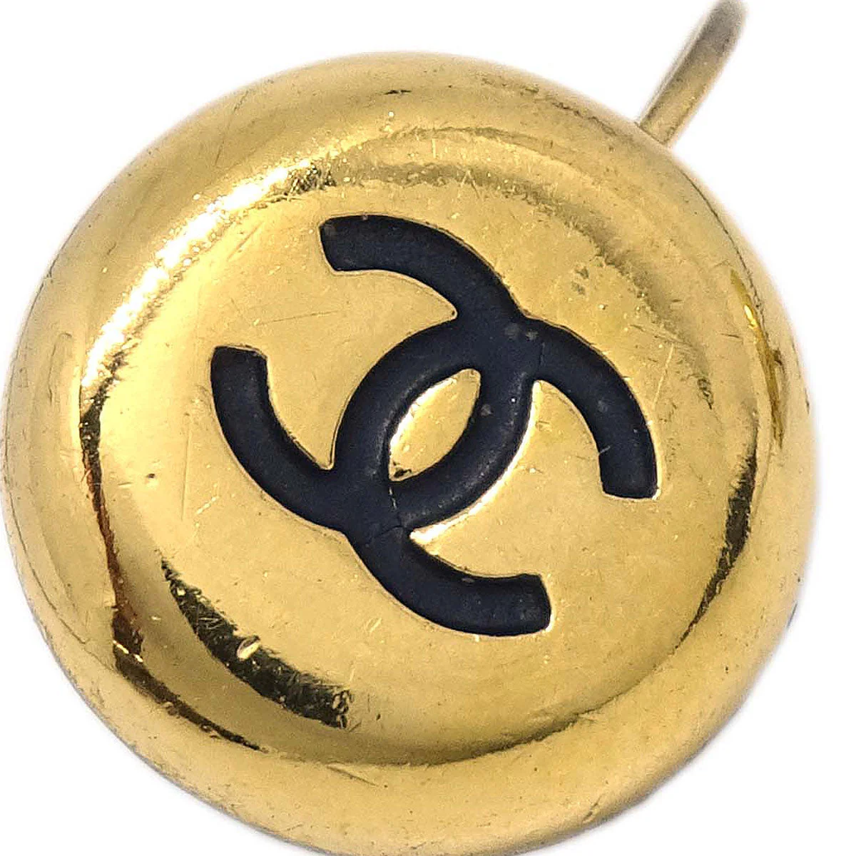 Chanel Button Pierced Earrings Gold 97A - Image 2