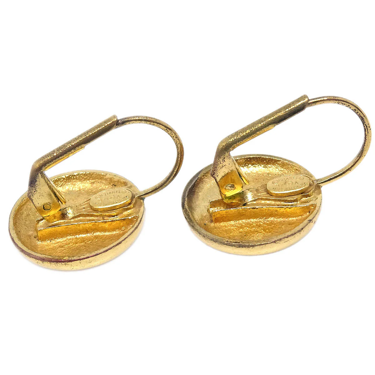 Chanel Button Pierced Earrings Gold 97A - Image 3