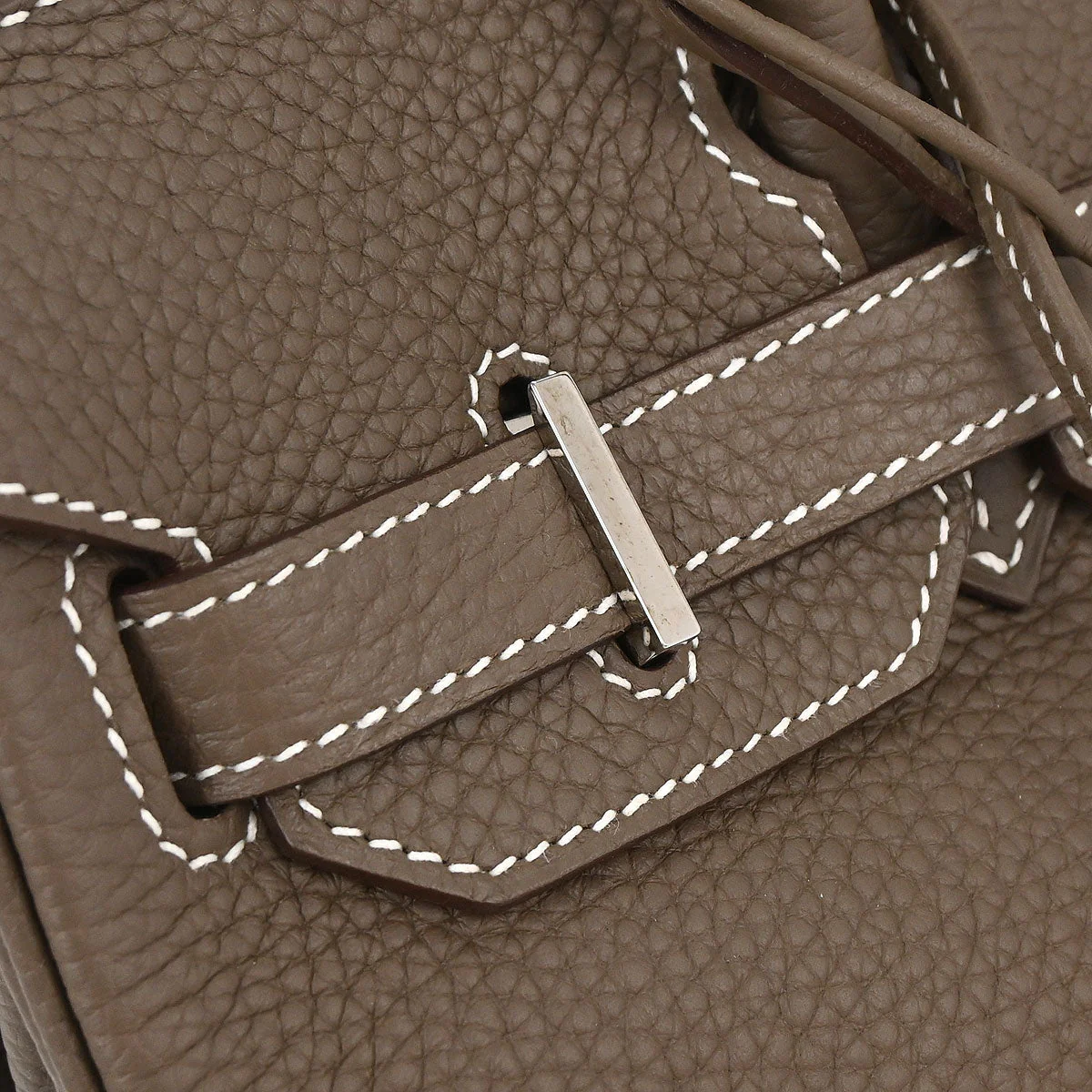 Hermes Etoupe Gray Togo Birkin 30 Handbag - Image 12