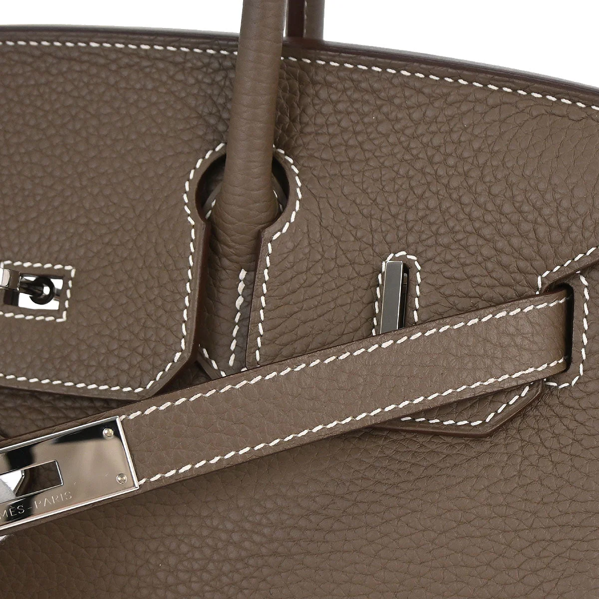 Hermes Etoupe Gray Togo Birkin 30 Handbag - Image 15