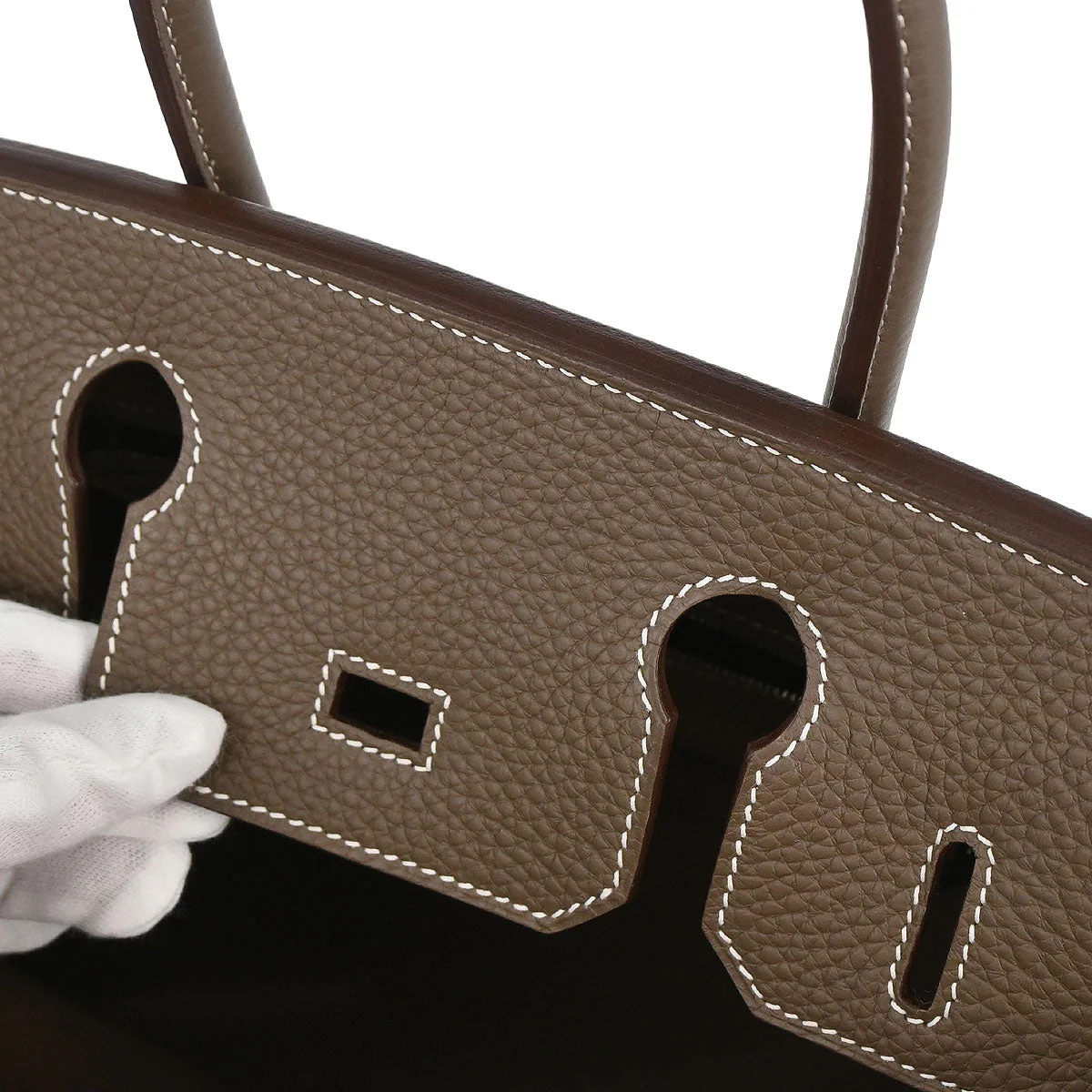 Hermes Etoupe Gray Togo Birkin 30 Handbag - Image 17