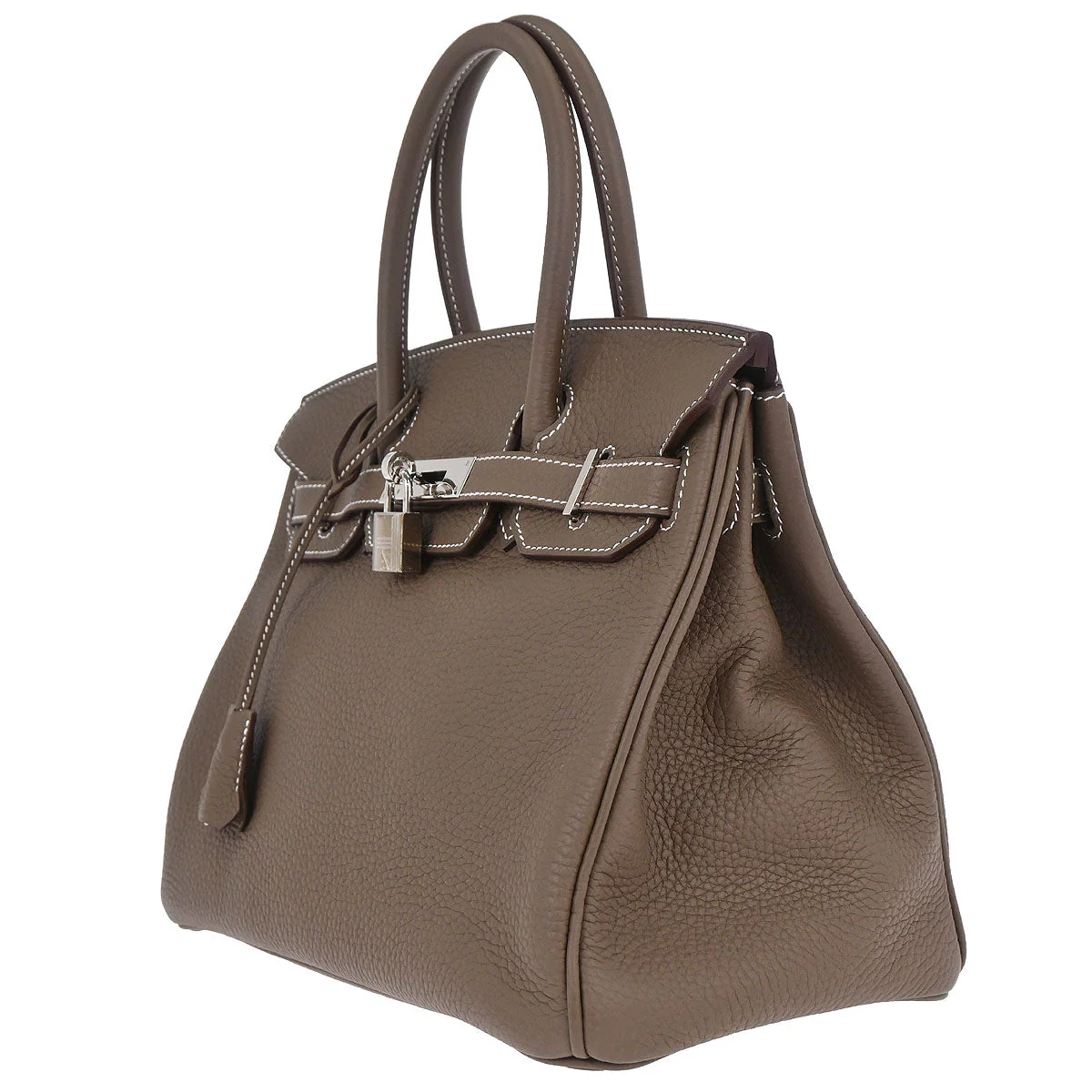 Hermes Etoupe Gray Togo Birkin 30 Handbag - Image 3