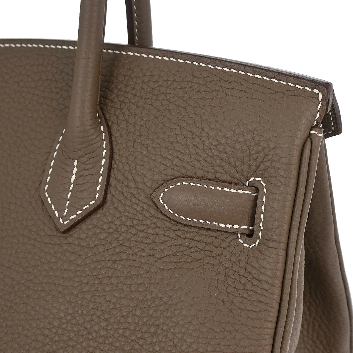Hermes Etoupe Gray Togo Birkin 30 Handbag - Image 9