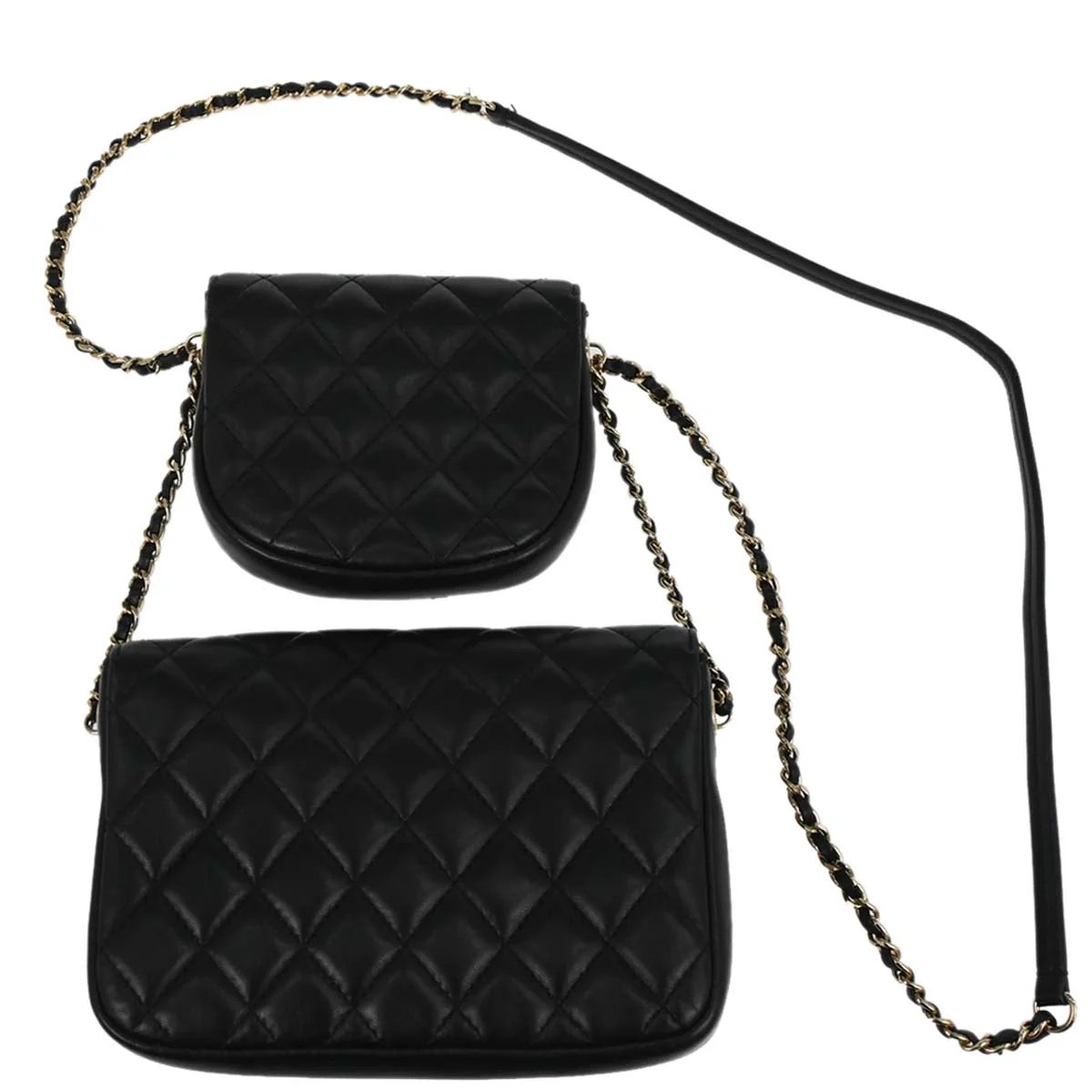 Chanel 2019 Black Lambskin Side Packs Shoulder Bag - Image 2