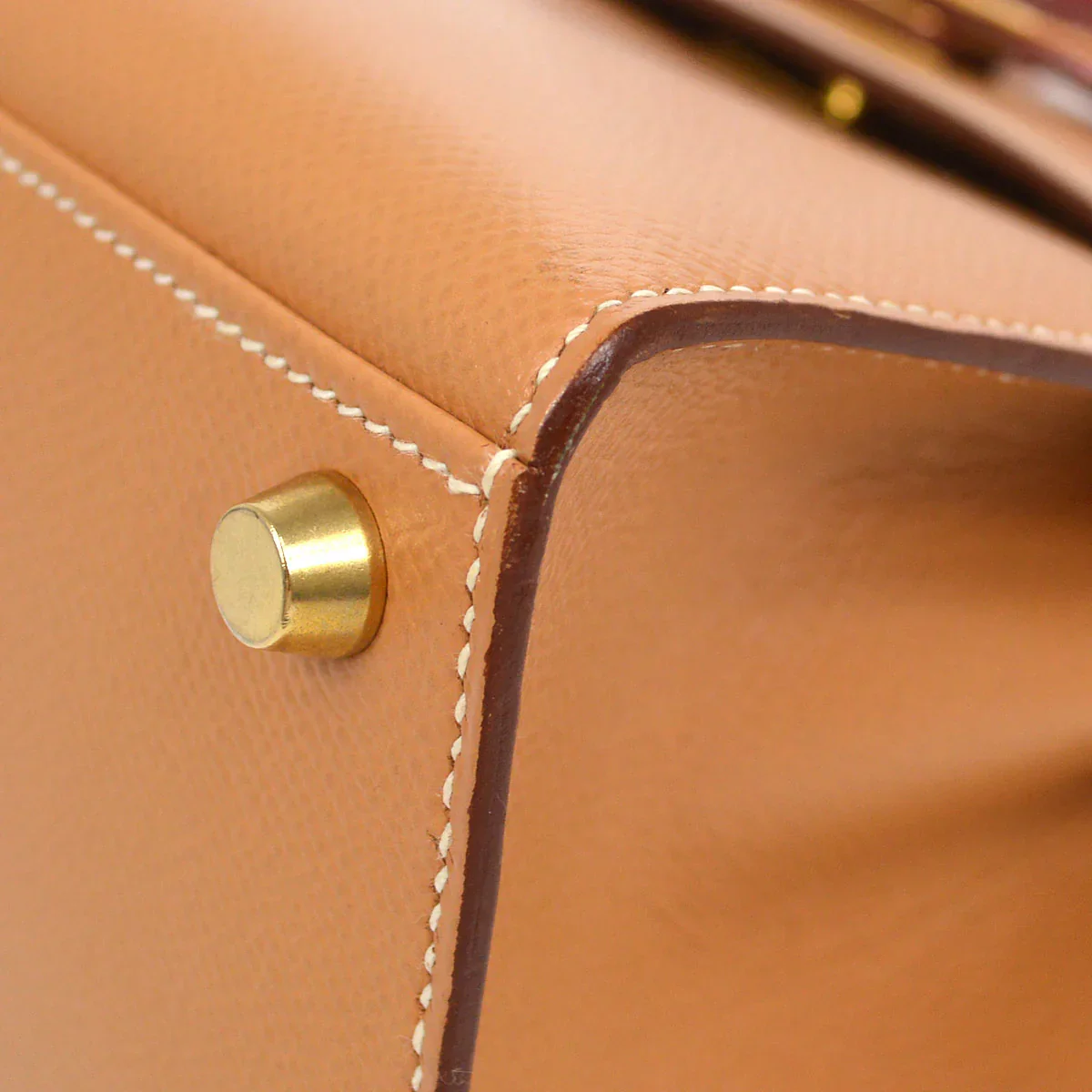 HERMES * 1994 Mini Kelly 20 SELLIER Courchevel Natural Rouge Vif - Image 3