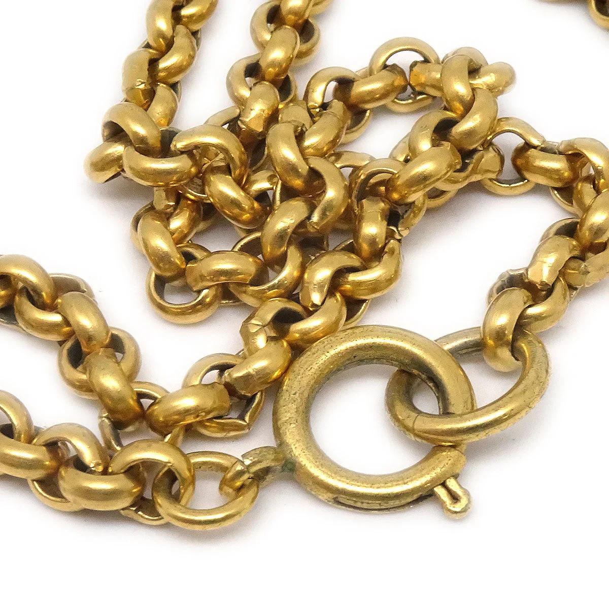 Chanel 1995 Gold CC Heart Cutout Pendant Necklace - Image 3