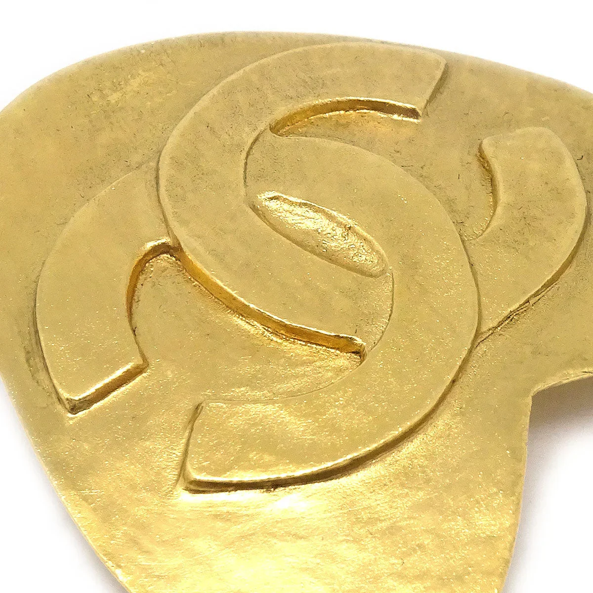CHANEL Heart Brooch Pin Gold 95P - Image 3