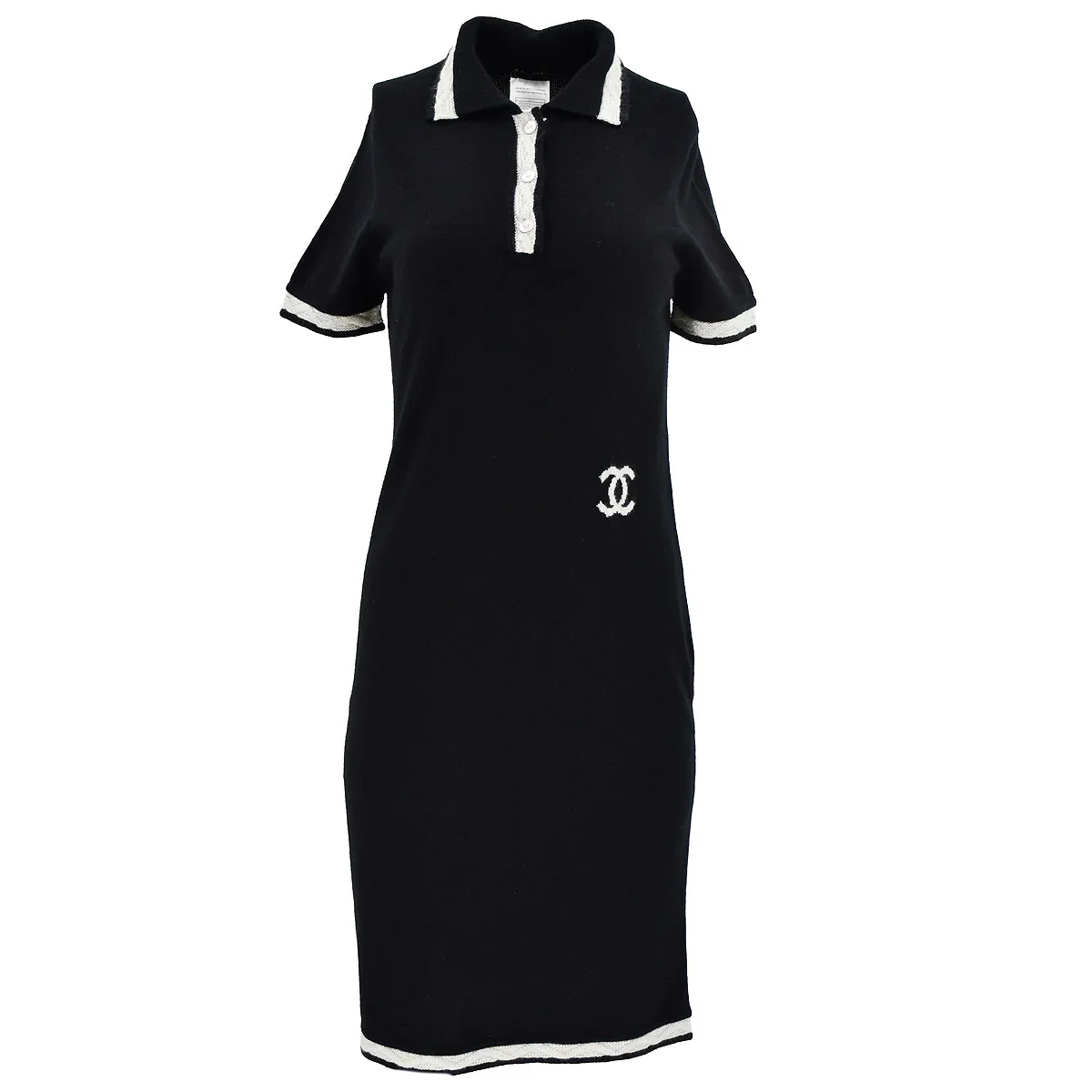 Chanel 2004 Fall CC Logo Cashmere Polo Dress #40