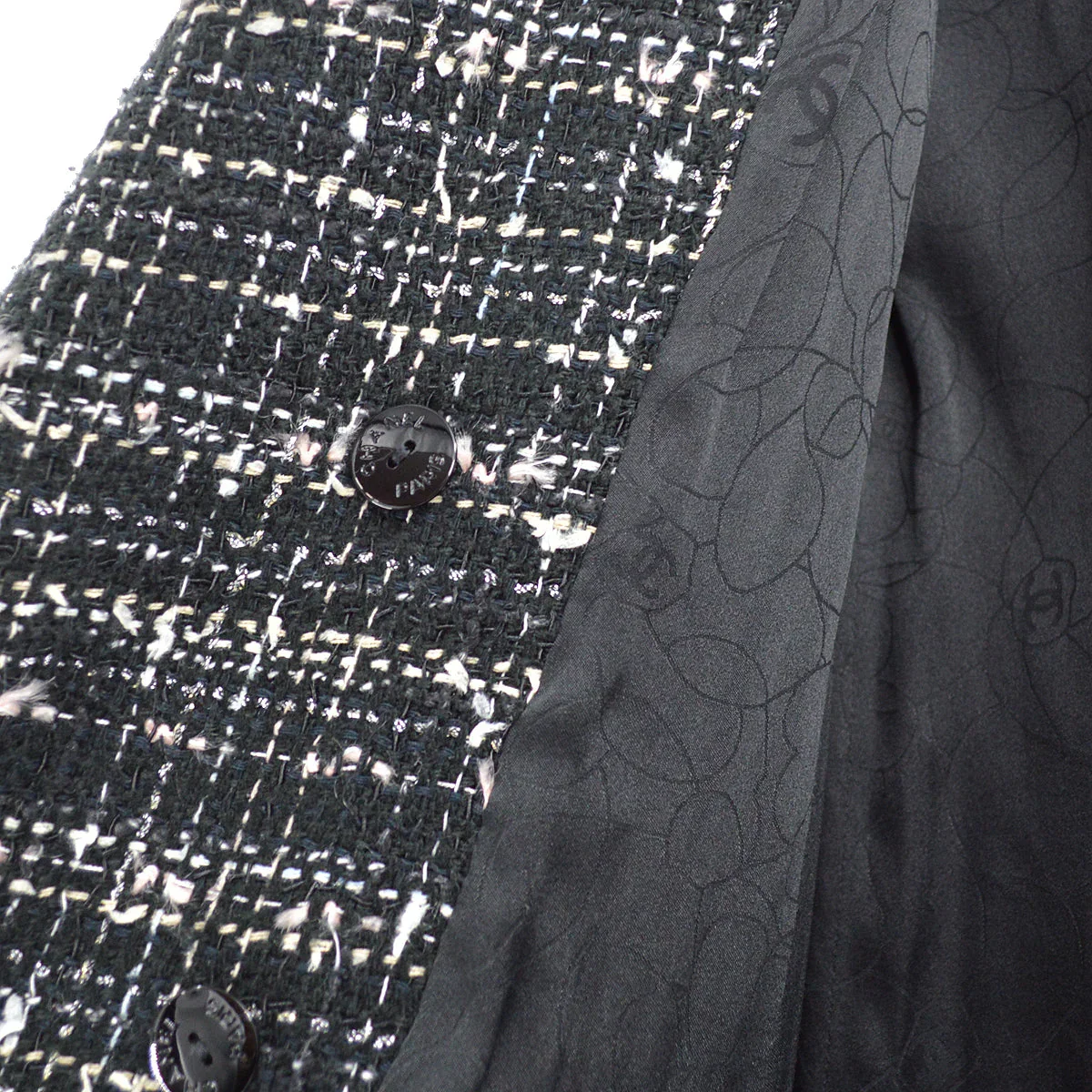 Chanel 2005 cruise crest-applique tweed coat #40 - Image 7