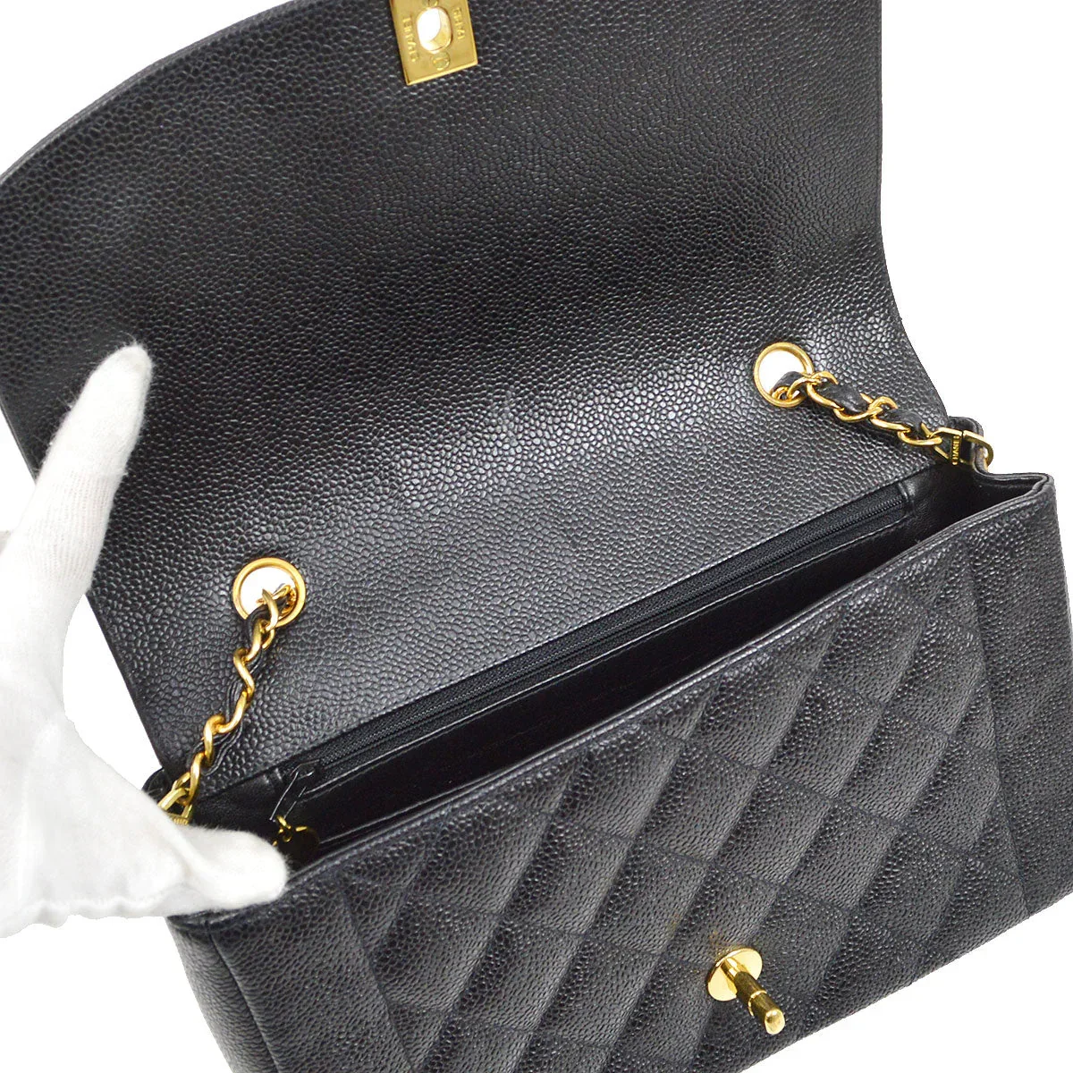 CHANEL 1994-1996 Black Caviar Diana Medium - Image 6