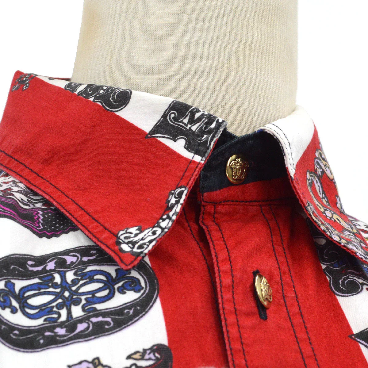 VERSACE 1990s Beatles Oxford British Royalty Shirt #M - Image 3
