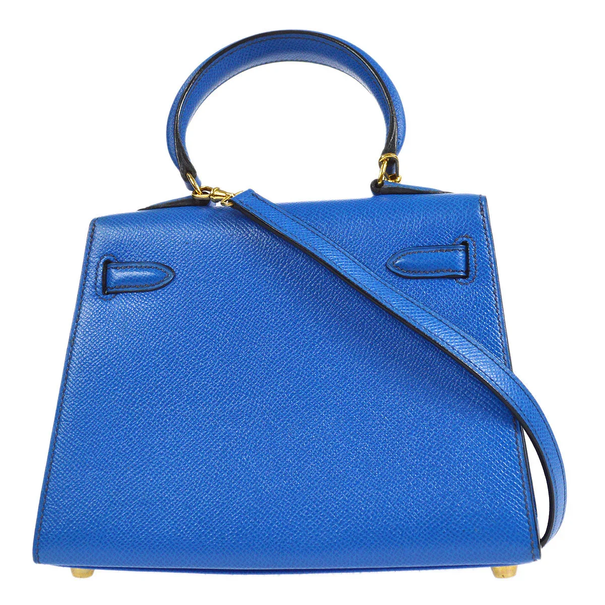 HERMES * 1993 Mini Kelly 20 SELLIER Blue France Courchevel - Image 2