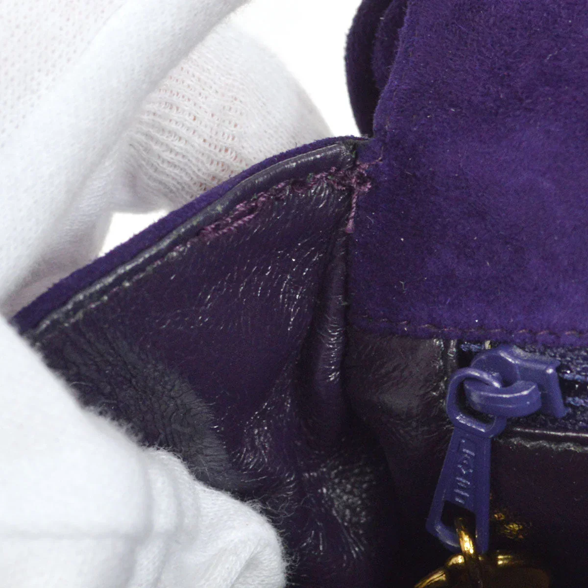 CHANEL * 1996-1997 Handbag Purple Suede - Image 9