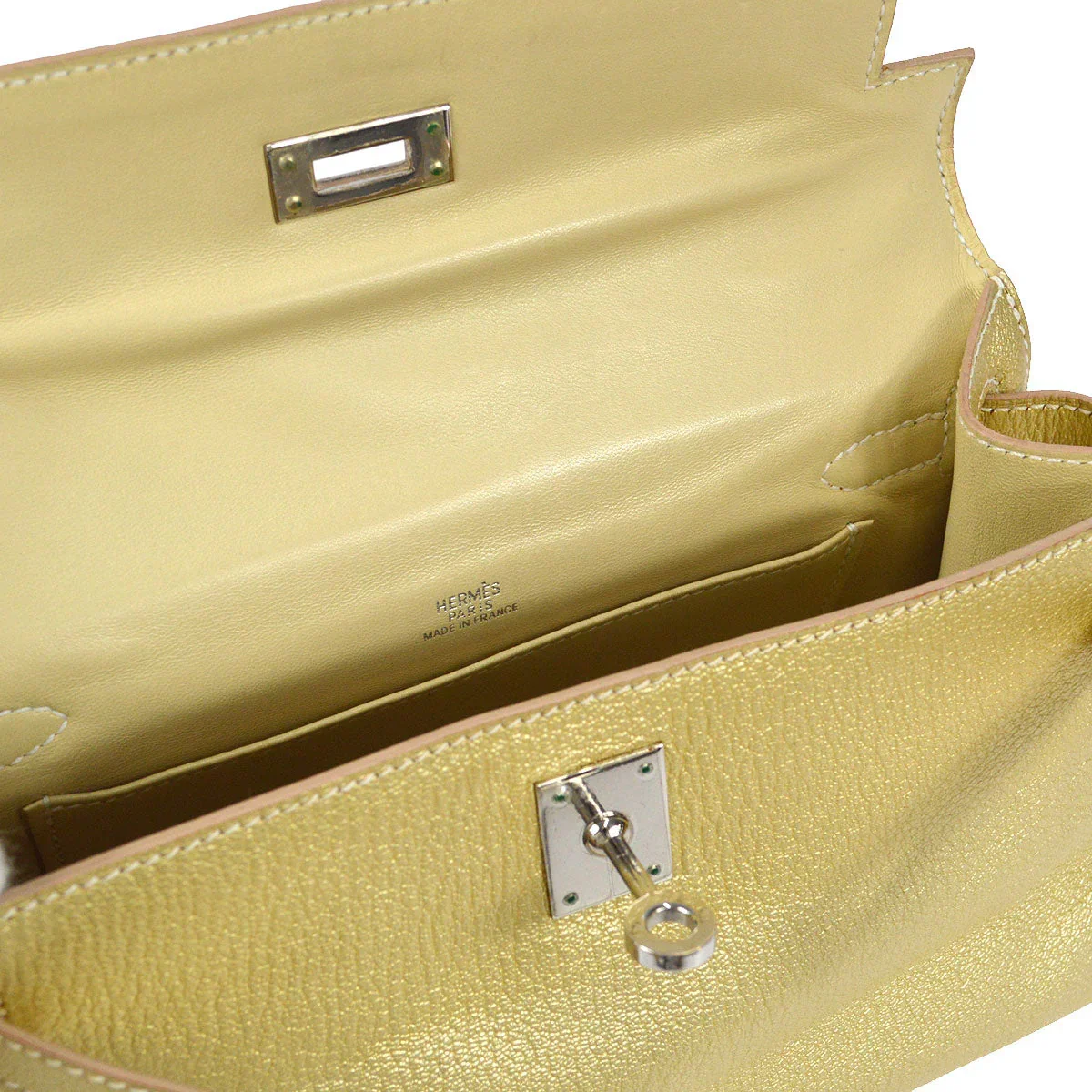 Hermes * 2005 Athens Olympic Limited Edition Kelly Pochette Metallic Gold Chevre Myzore - Image 7
