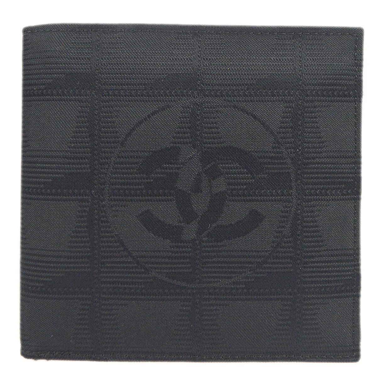 Chanel 2001-2003 Black New Travel Line Bifold Wallet Purse