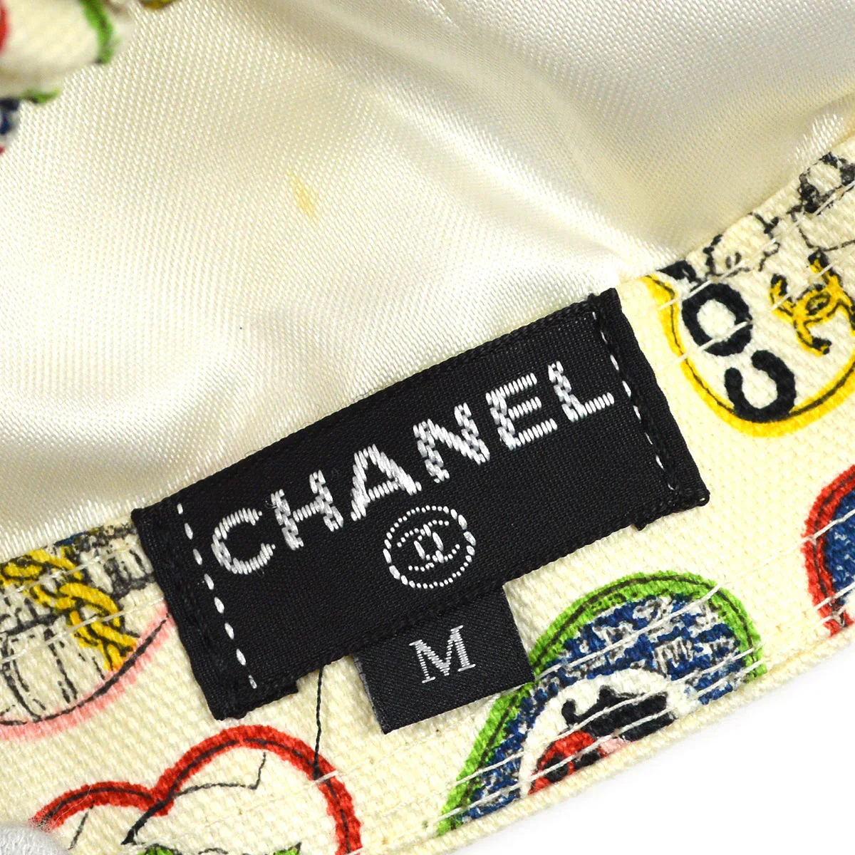 Chanel Ivory Valentine Edition Heart Pattern Cap Hat #M - Image 7