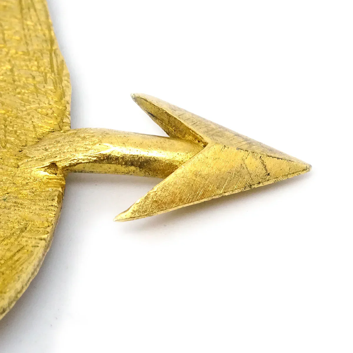 Chanel Bow And Arrow Heart Brooch Pin Gold 93A - Image 2