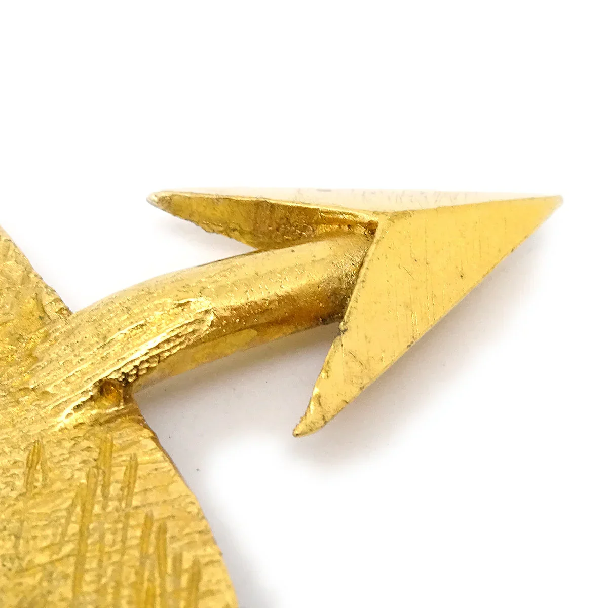Chanel Bow And Arrow Heart Brooch Pin Gold 93P - Image 3