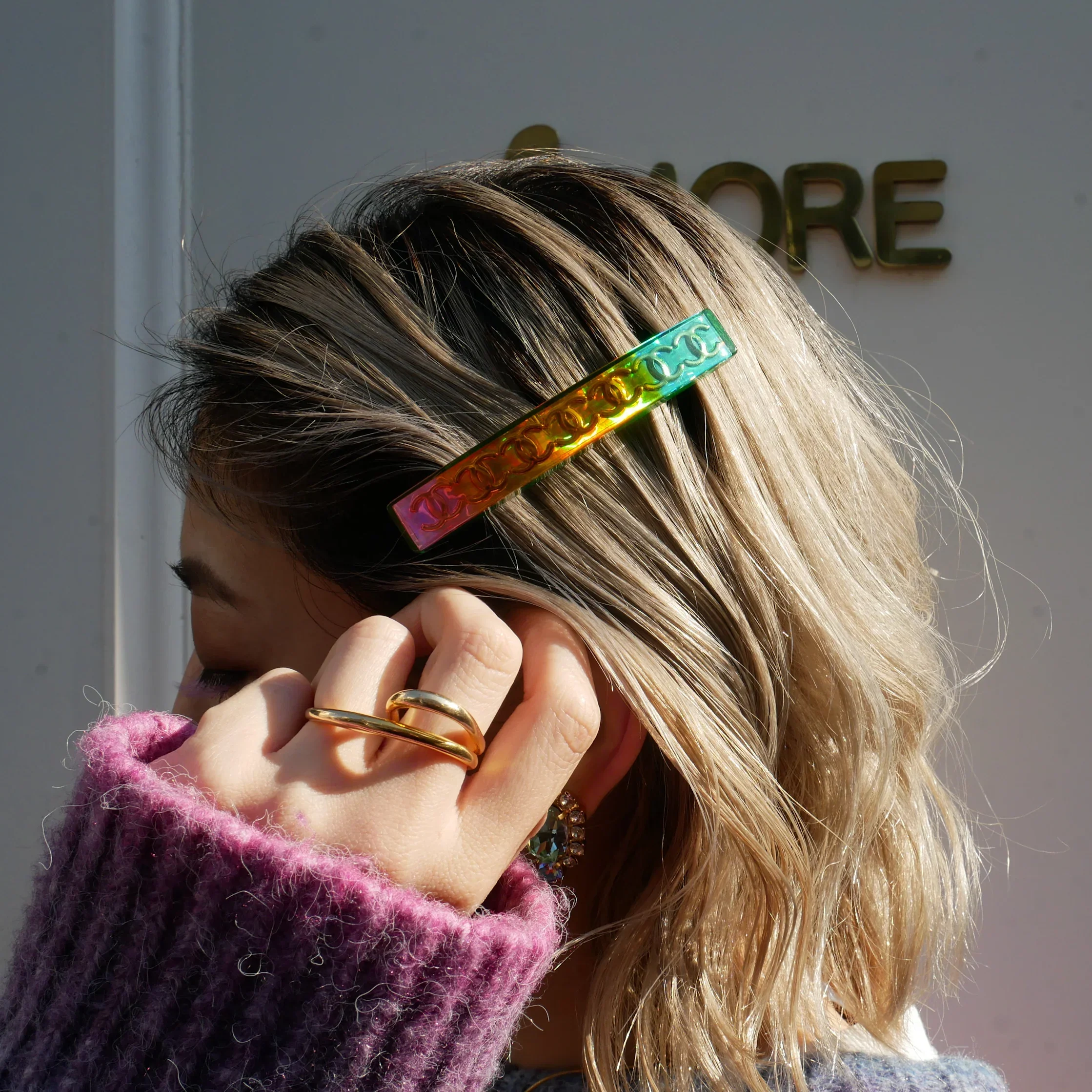 Chanel 1997 Rainbow Lucite Hair Clip Barrette - Image 5